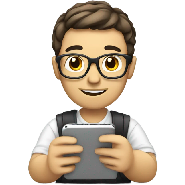 studying english with smartphone emoji