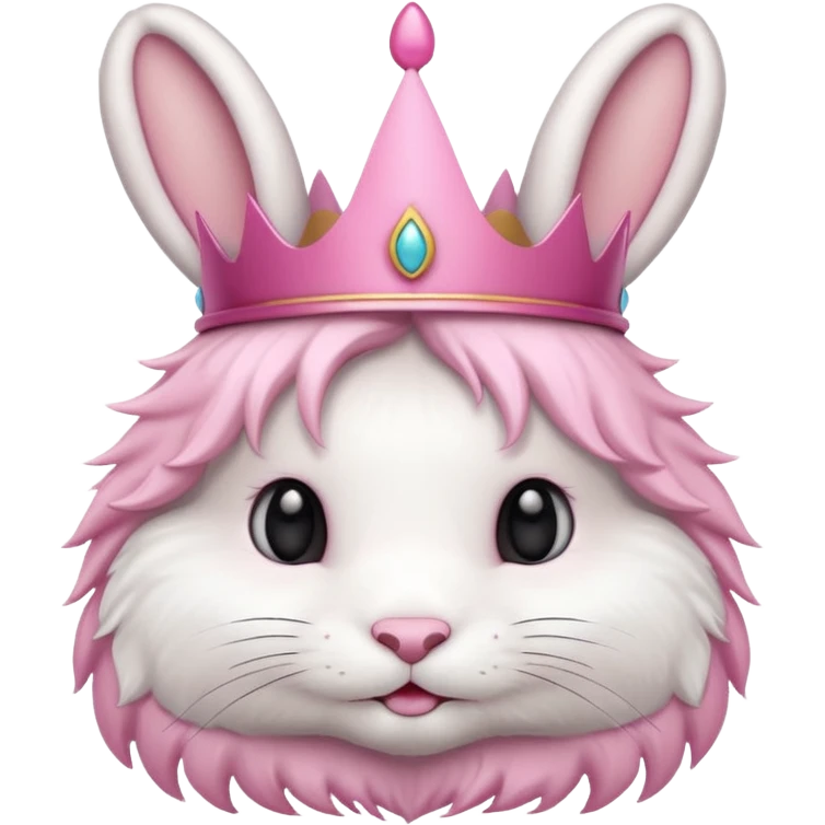 bunny with pink crown emoji