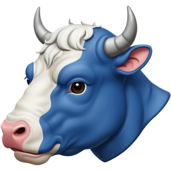 D’un taureau de la race blanc bleu belge de profil emoji
