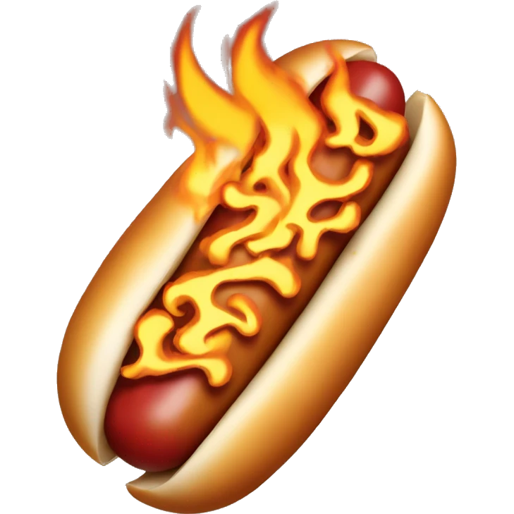 hotdog with fire on it emoji