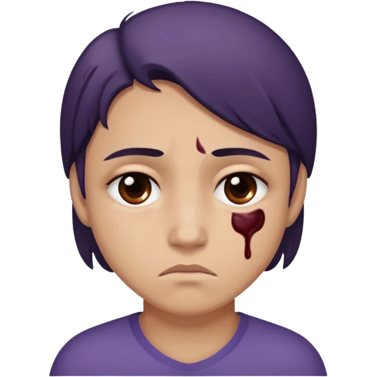 sad emoji with bruise under eye emoji