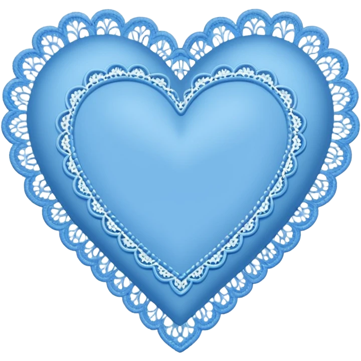 blue heart with a lace border emoji