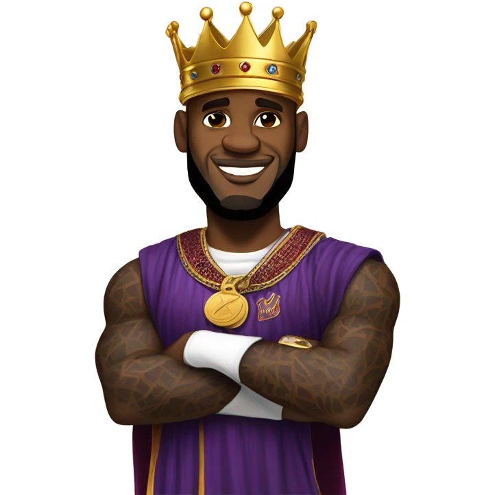 LeBron James dressed like a king emoji