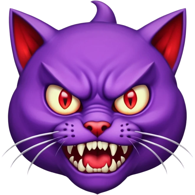 Un gato enojado endiablado en morado😼👿 emoji