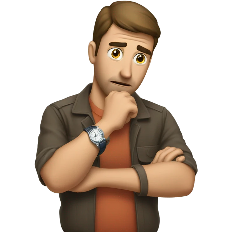 Guy looking at his watch impatiently  emoji