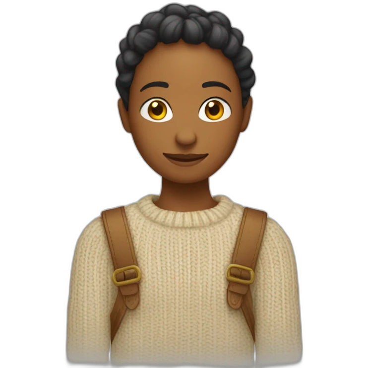 Une naine avec un pull emoji