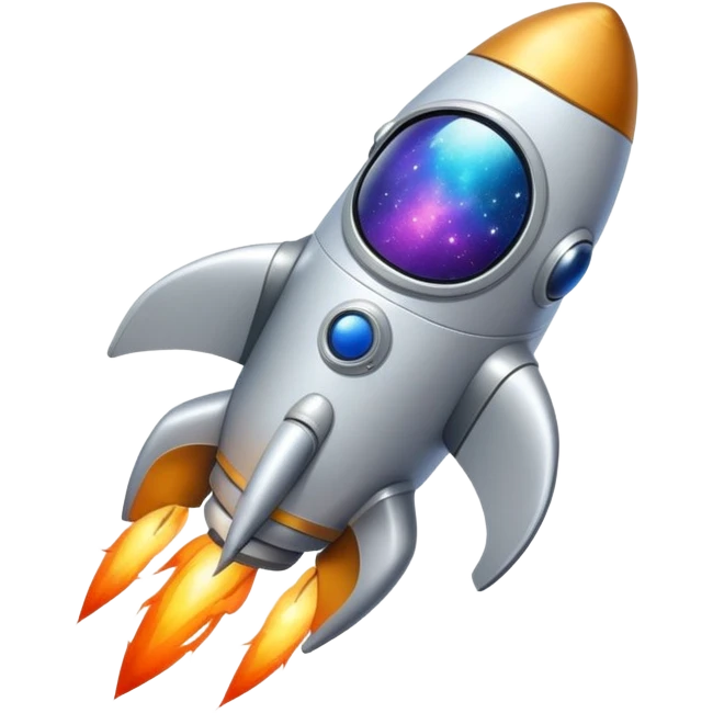 astronaut in a rocket flying through stars emoji