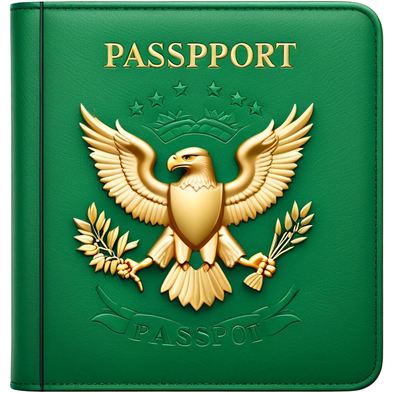 Green Passport with Eagle Logo emoji
