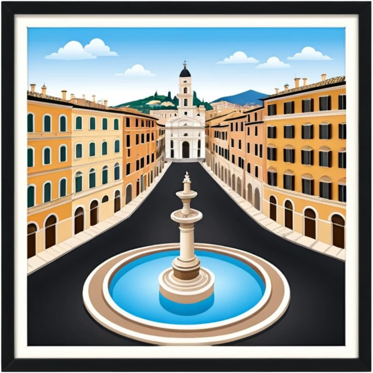 piazza di spagna view from up above
no square style no frame png style 
no squared only building 4k detailed image emoji