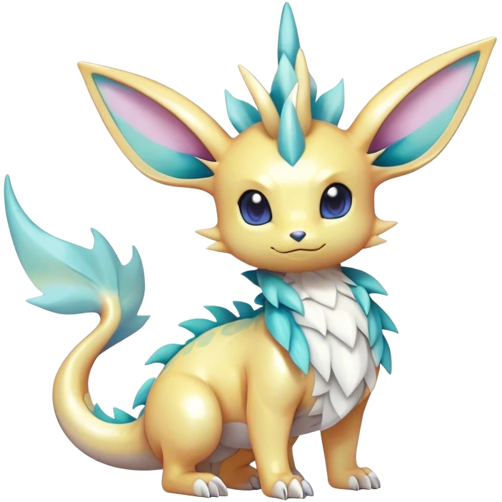 Shiny-Pastel-Eeveelution-Cute-Fakemon-Dragon-Pokémon-fusion full body emoji