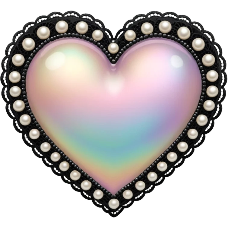 heart with black lace and pearls emoji