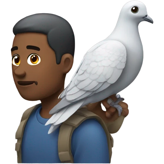 man with pigeon on shoulder  emoji
