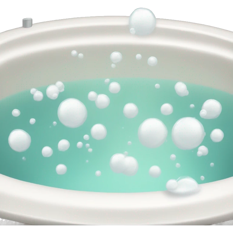 bath tub filled with white bubbles emoji
