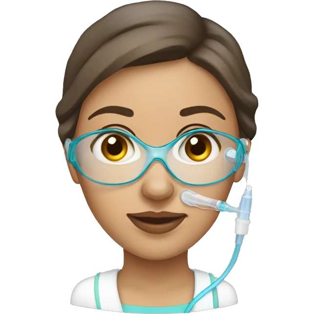 woman with nasal cannula emoji