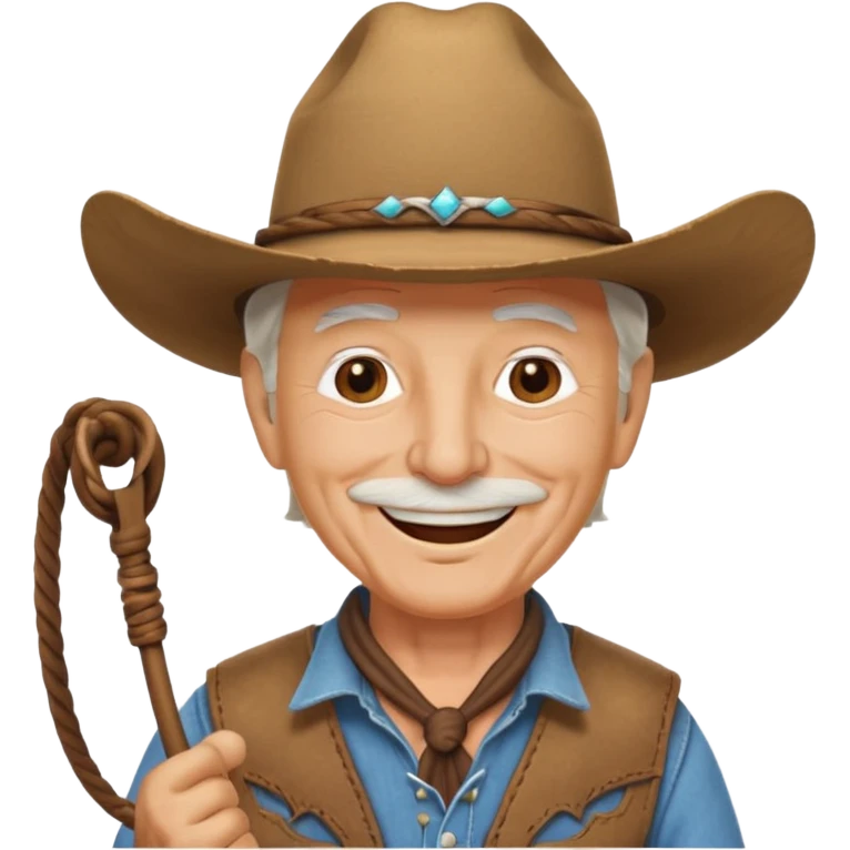 Give this emoji 🤠 a whip make it an old white guy with a whip  emoji