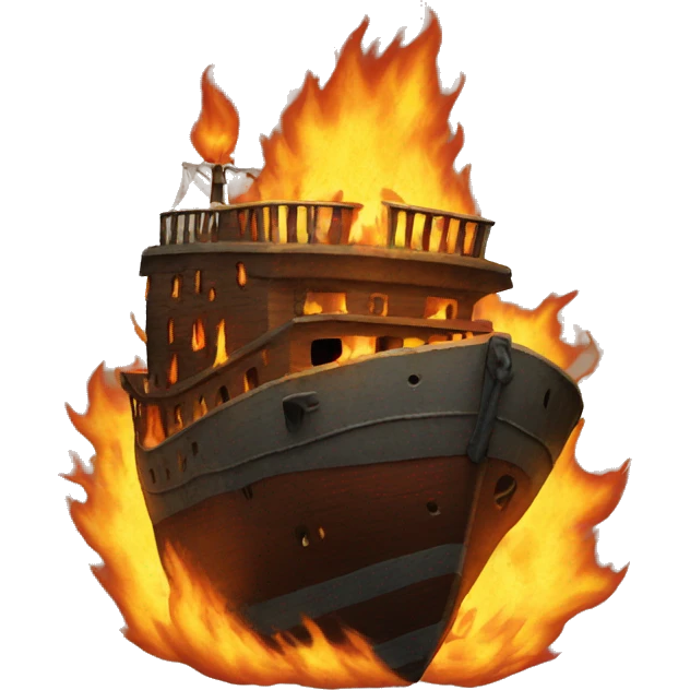 burning ship emoji