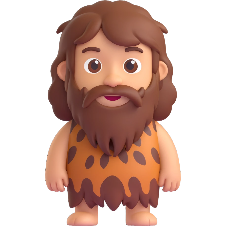 Caveman emoji in animal skin emoji