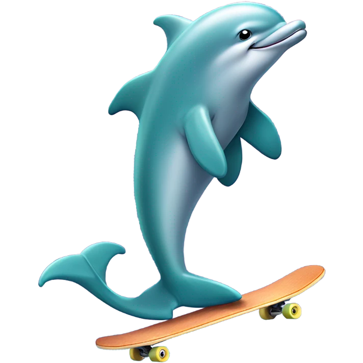 Dolphin skateboarding  emoji
