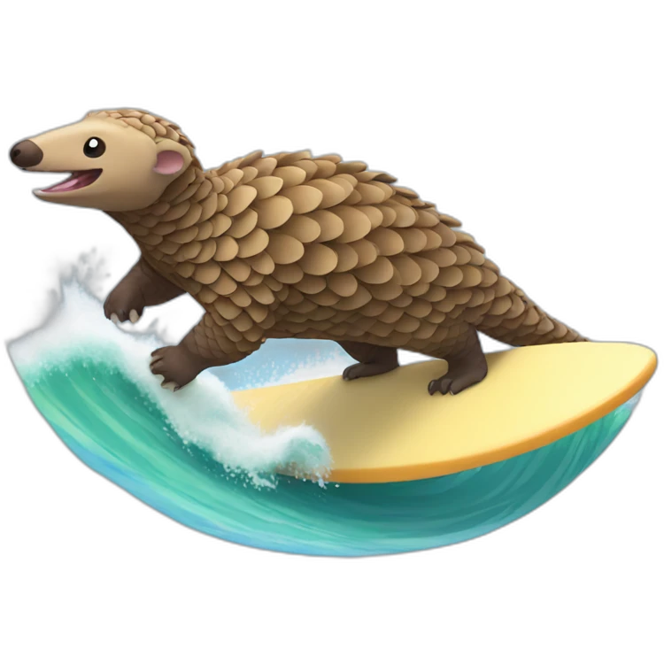 pangolin surfing wave emoji