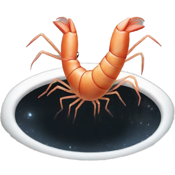 shrimp emerging from black hole emoji