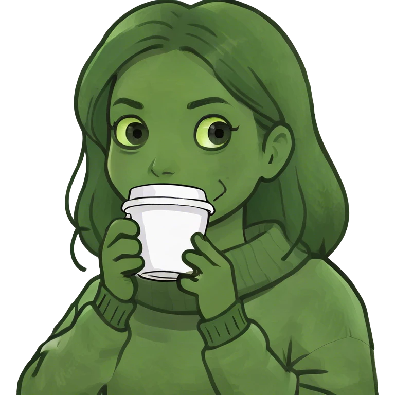 Girl with coffe emoji