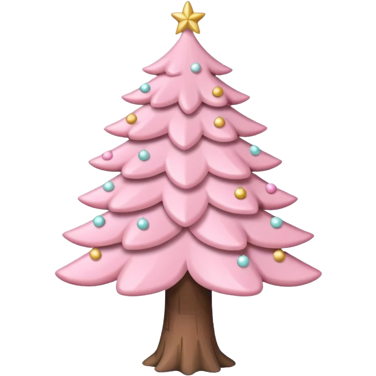 A cute pastel pink Sakura Christmas Tree with a white trunk emoji