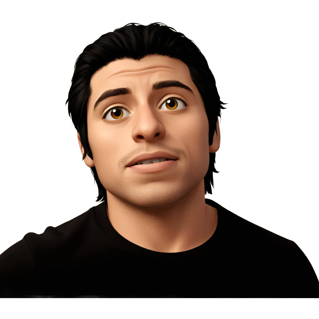 realistic male portrait with shirt emoji