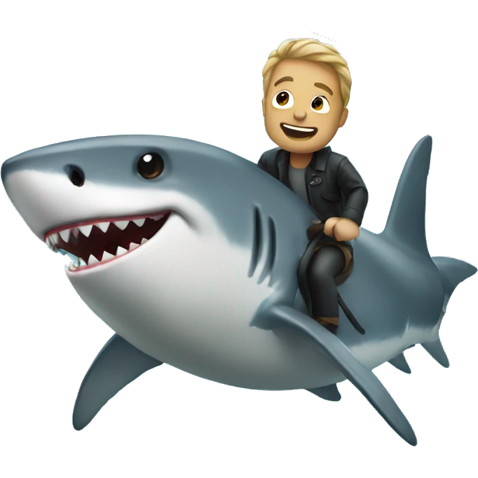 Me riding a shark emoji