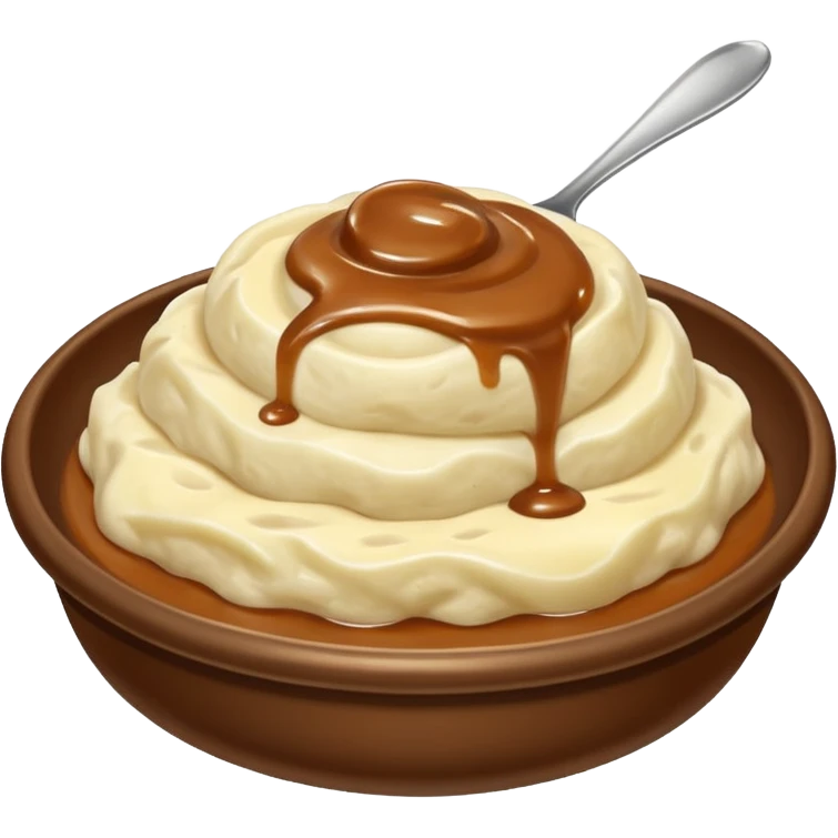 Mashed potatoes with gravy  emoji