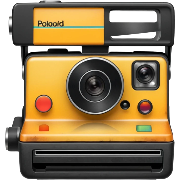 Polaroid camera printing a burnt photo. emoji