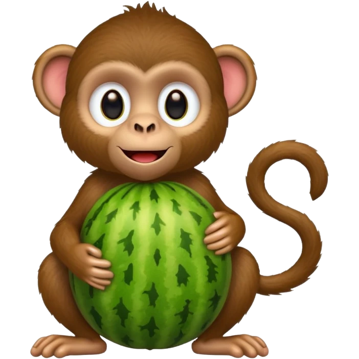 Monkey holding watermelon emoji