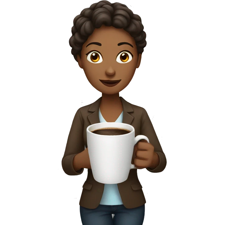 Woman with hot coffee  emoji
