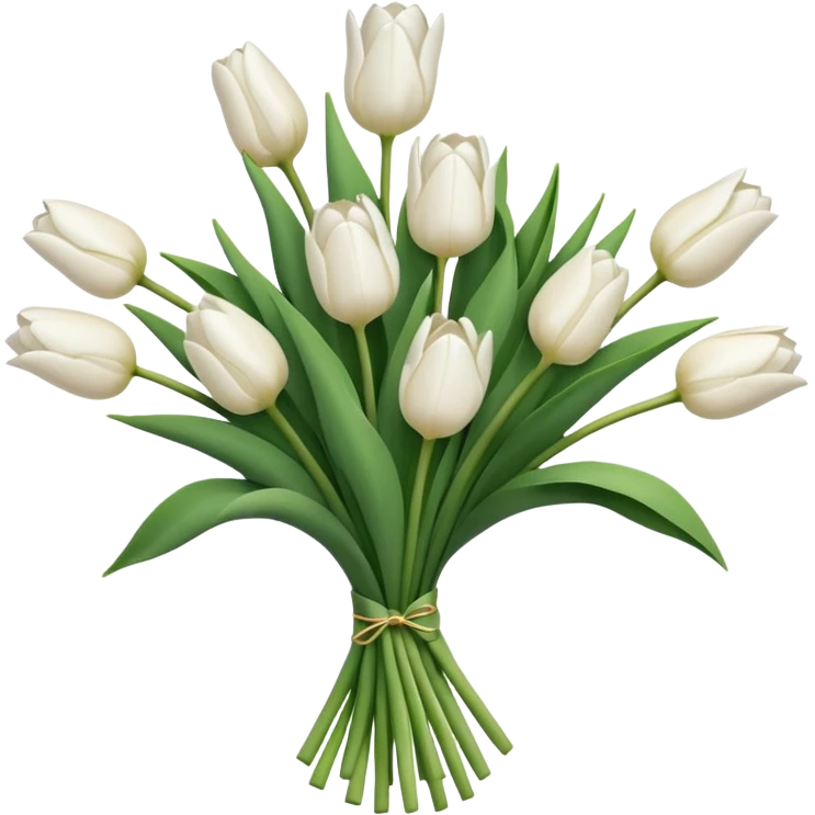 Bouquet of white tulips emoji