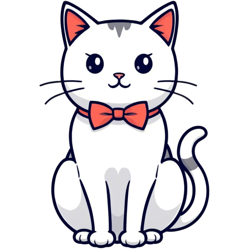 elegant cat in bow tie emoji