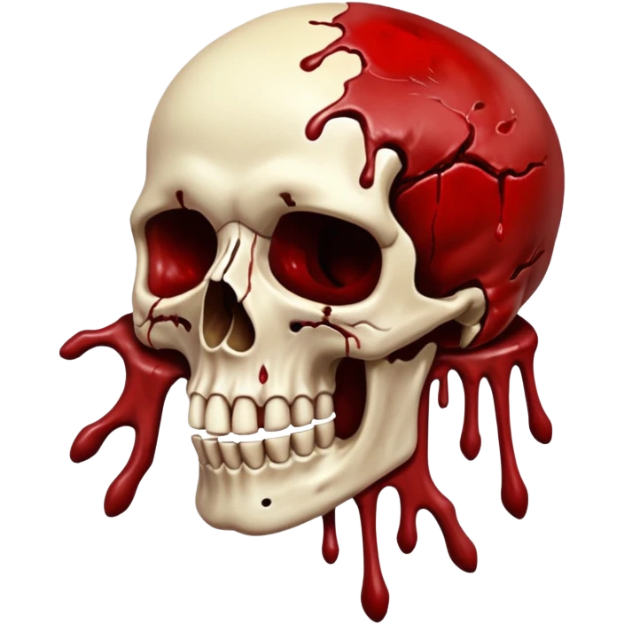 3D rotting corpse jumping in the air. In the style of your bloody skull art. More blood emoji