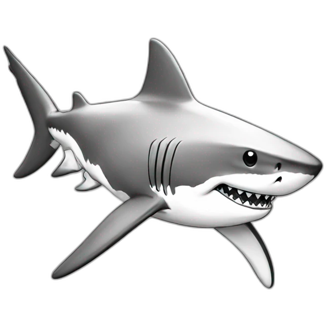 a shark in a (camouflage cap),black and white,cartoon,sketched,sketch emoji