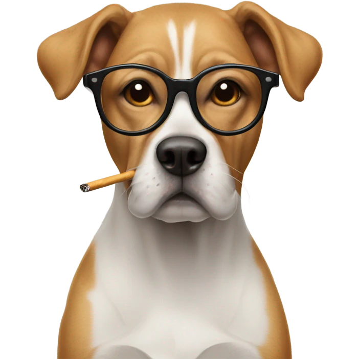 Dog with glasses and cigarette  emoji