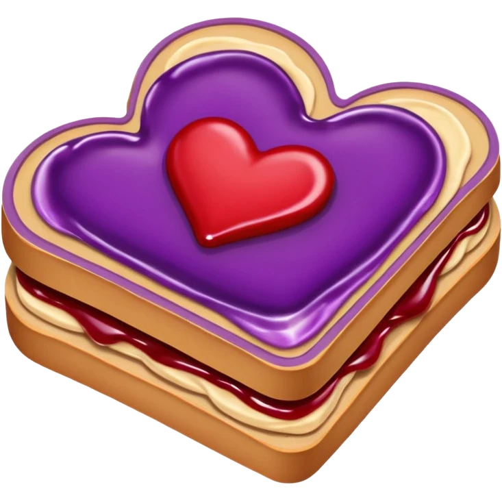 Peanut butter and jelly sandwich heart  emoji
