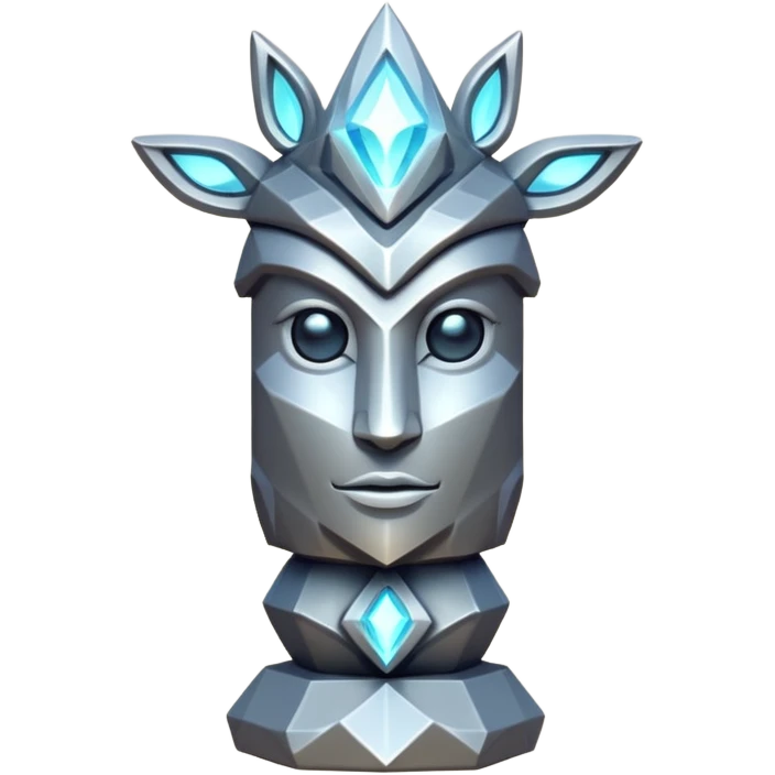 fantasy magic ssilver totem low poly emoji