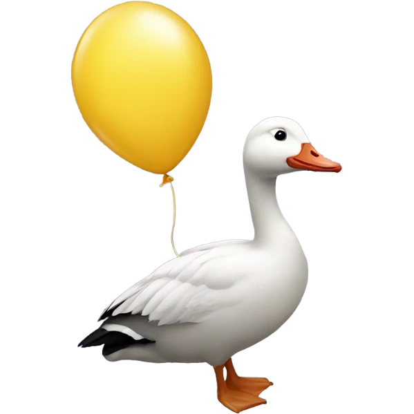 Goose sucking on a balloon emoji