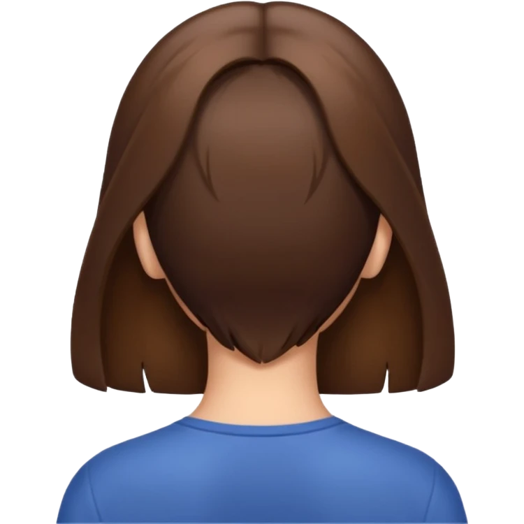 Back of brunettes head with a  emoji