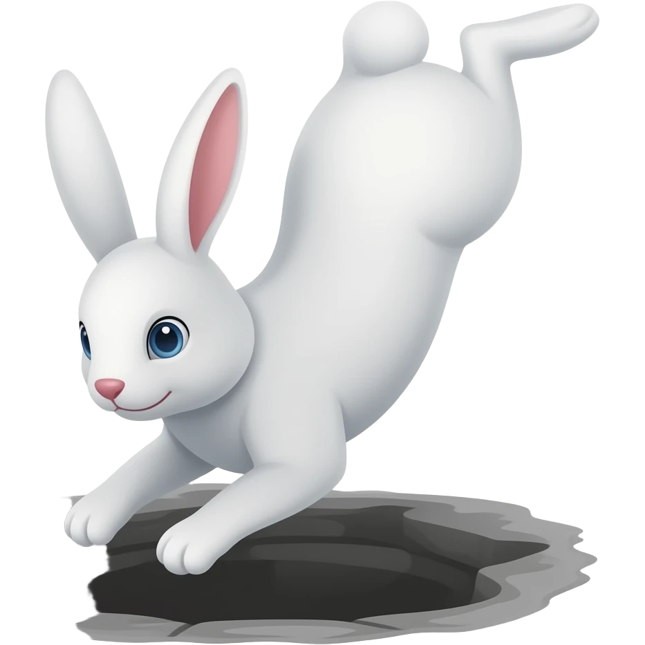 White Rabbit falling down the rabbit hole emoji