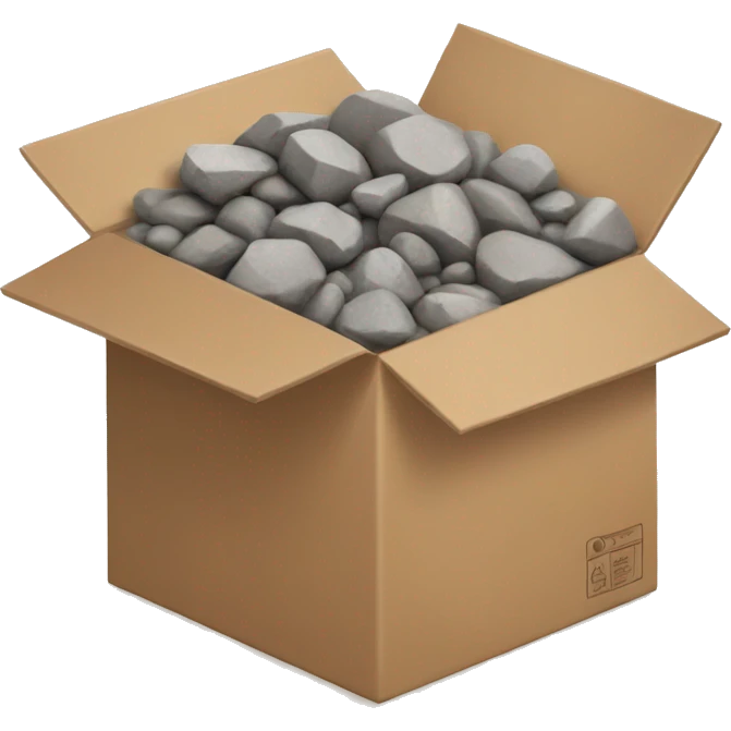cardboard box full of rocks emoji