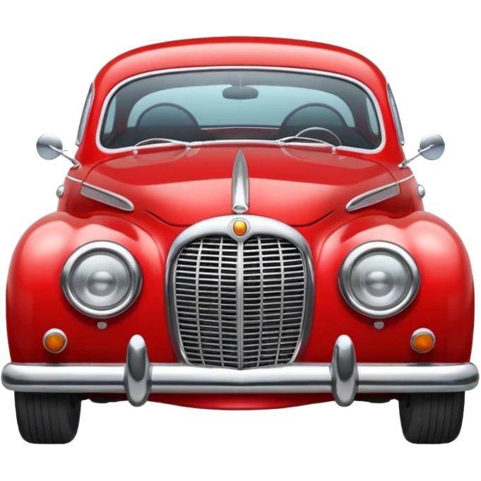 Illustrate a classic vintage car with chrome details & round headlights. emoji