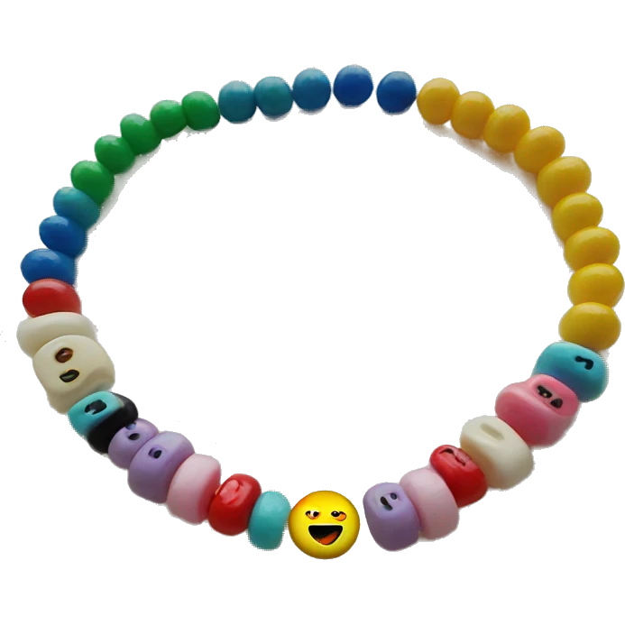a taylor swift friendship bracelet, colorful beads  emoji
