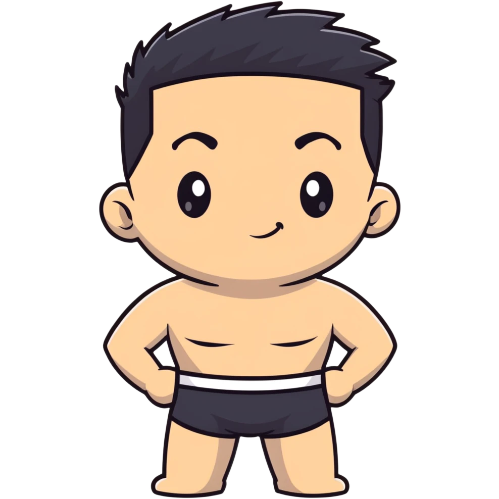 shirtless male athlete with white skin and slightly wavy black hair on top with shaved sides emoji