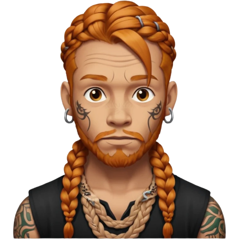 thick very hardginger braids man old very tattoed  emoji