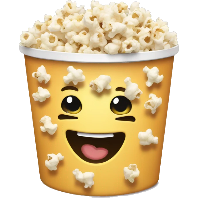 Popcorn bucket with funny text  emoji