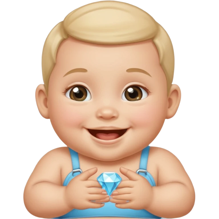 a smiling baby wearing diamond grills emoji