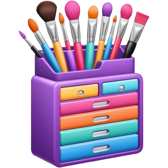 Makeup tools and products standing emoji